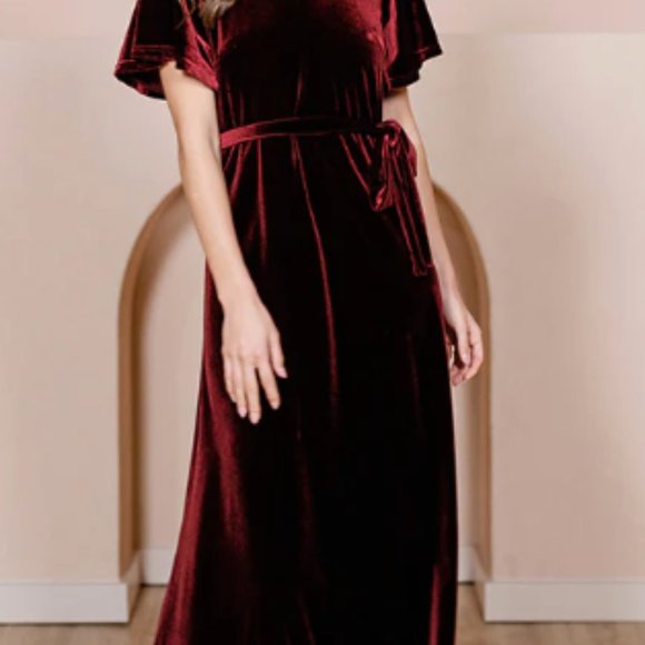 Reese Velvet Terracotta Dress - Picture 2 of 7